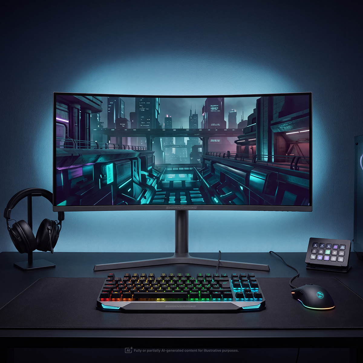 SharkGaming 34" UWQHD 180Hz Curved Skærm